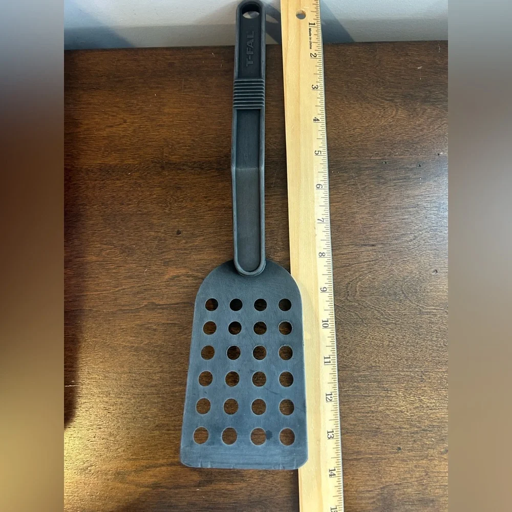 T-Fal Spatula with Holes, Black Nylon, 13 Inches Long- Made in Canada Read Info